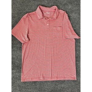 Vineyard Vines Edgartown Polo‎ Shirt Mens Pink,Blue Striped Short Sleeve Size L
